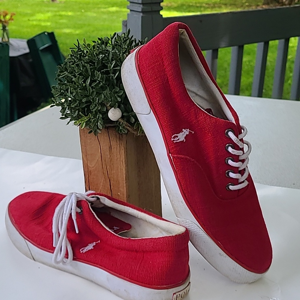 Polo Ralph‎ Lauren Forestmont III 10.5D Flax Linen Upper Red